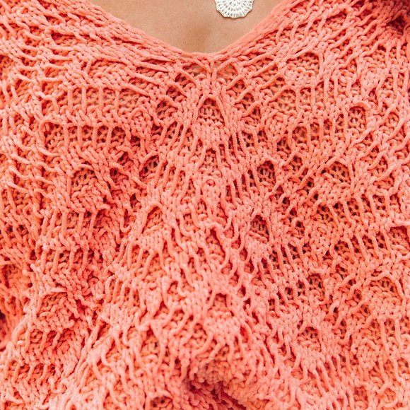 COLE VALLEY CHENILLE SWEATER - SALMON ORANGE BOUTIQUE - Picture 3 of 5
